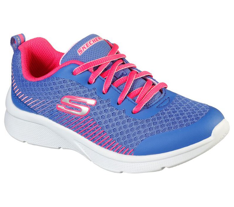 Skechers Flickor Blå/Korall Sneakers - Microspec - Radient Runner - Sverige (CAGUZ-7204)